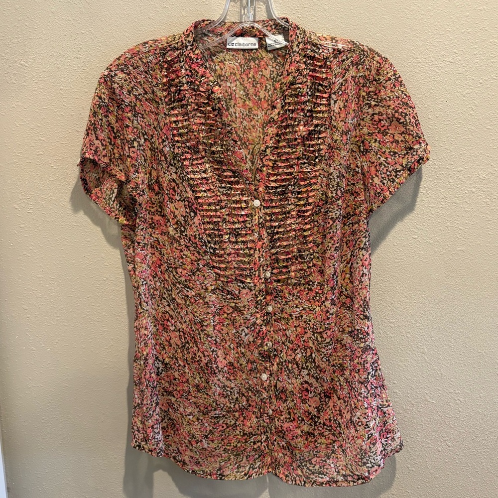 Liz Claiborne Multicolor Ruffle Blouse